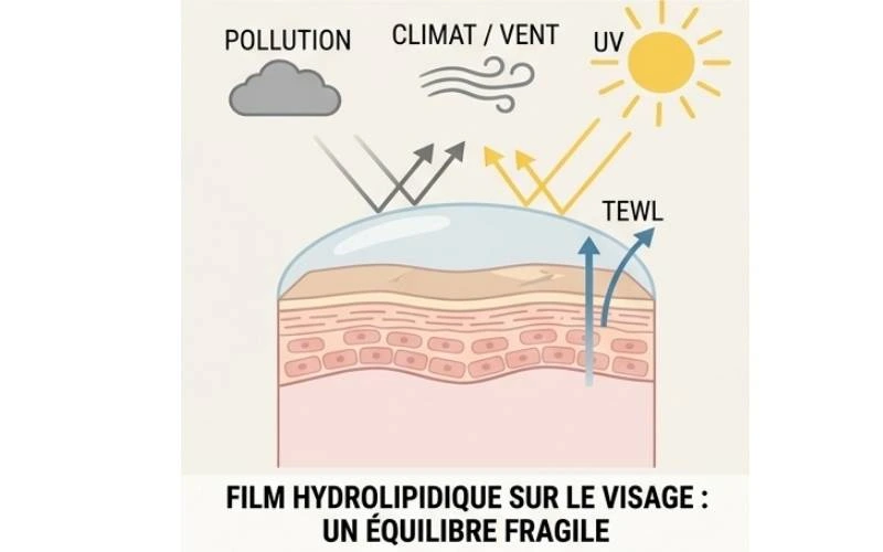 film hydrolipidique et barrière cutanée