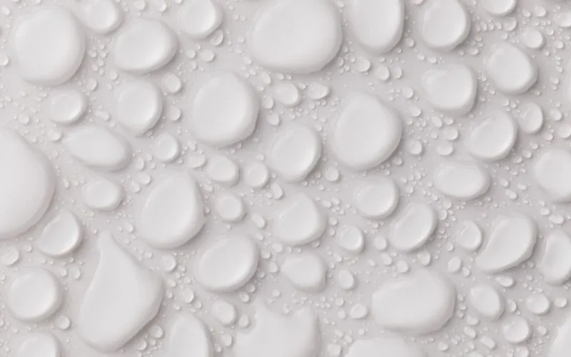 gouttes d'eau pour symboliser l'hydratation